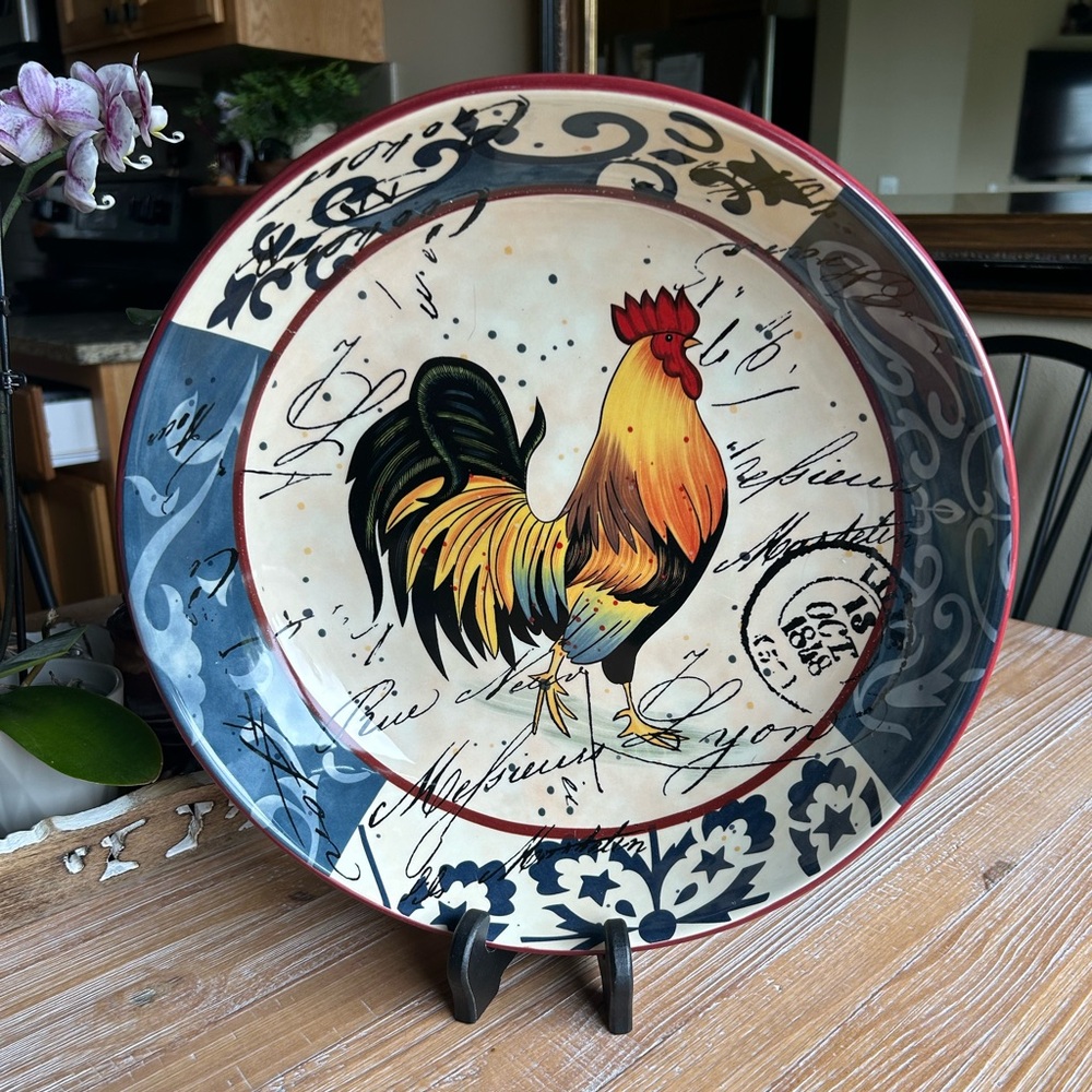 Large Pasta/Serving Bowl Certified International Lille Rooster.
